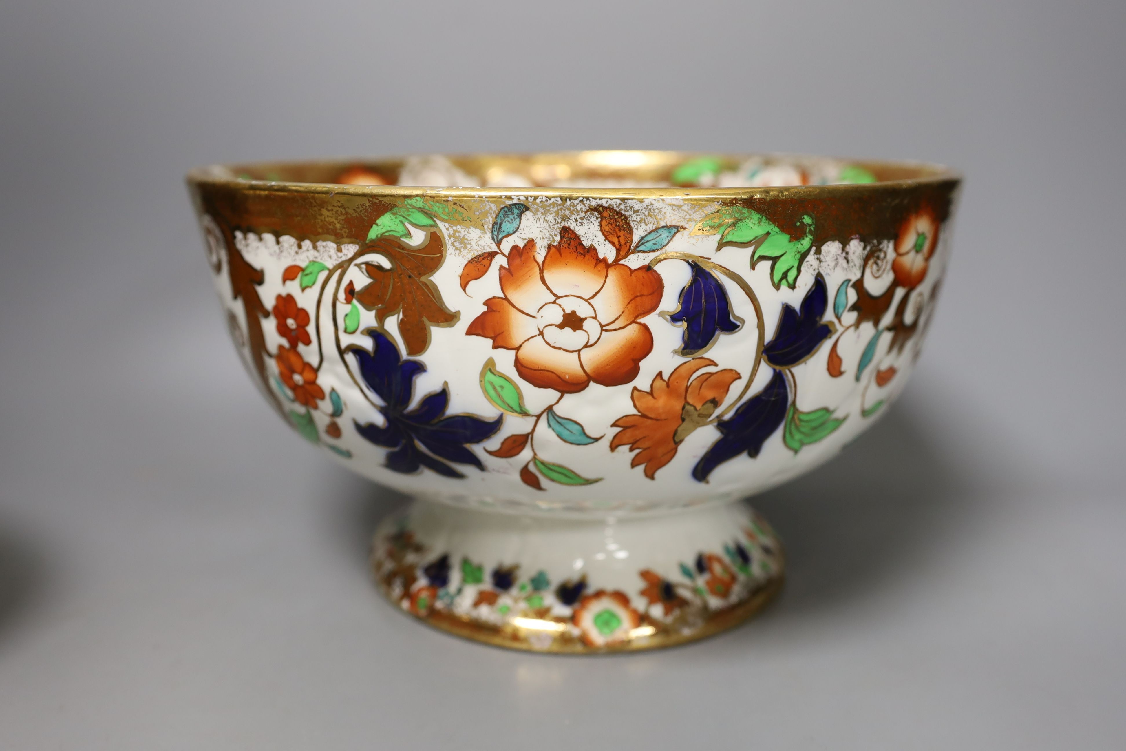 A Copeland ginger jar and cover and 2 Amherst ironstone punchbowls